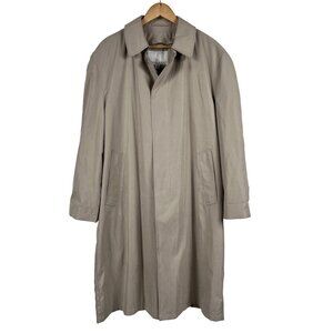 London Fog Mens Tan Trench Coat Sz 38S winter long outdoor